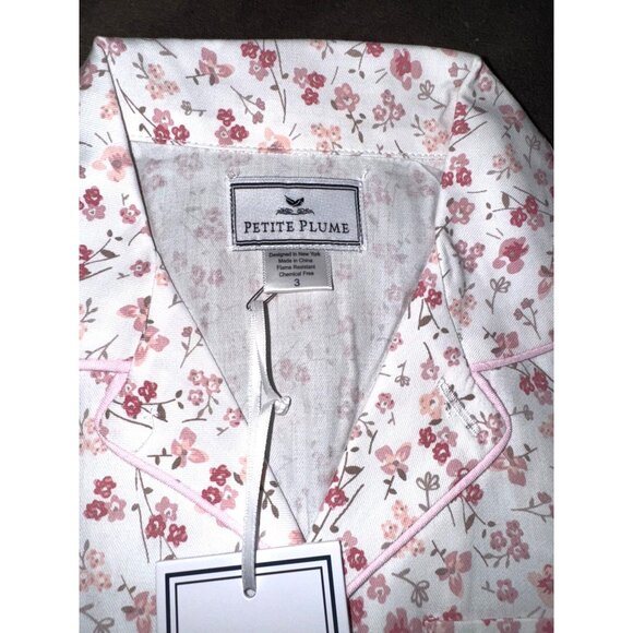 Petite Plume Girls Floral Pajama Set Size 3T 50% Cotton 50% Modal - Picture 2 of 8